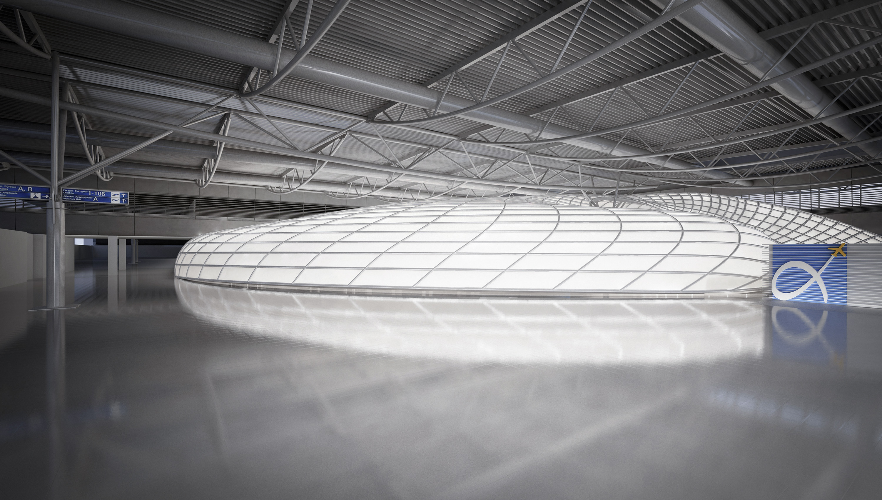 Dimitra Chrona Athens International Airport Eleftherios Venizelos schema design athens international airport eleftherios venizelos aia 3D architectural Visualization 1