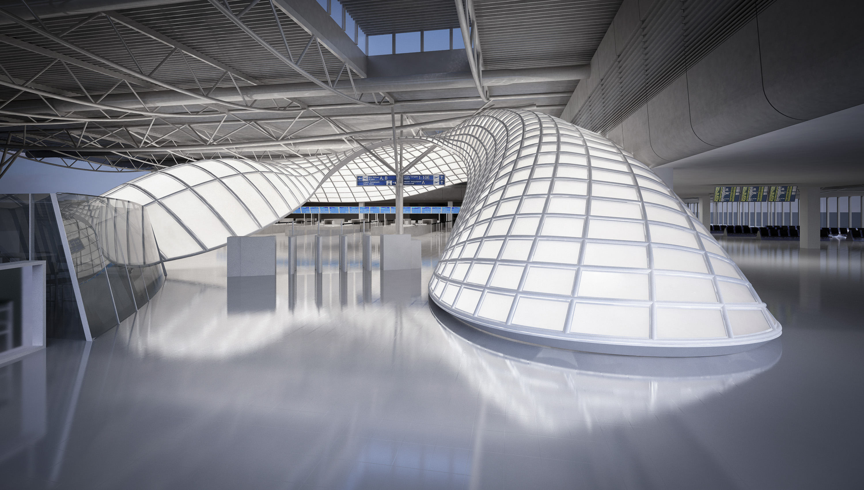 Dimitra Chrona Athens International Airport Eleftherios Venizelos schema design athens international airport eleftherios venizelos aia 3D architectural Visualization 2
