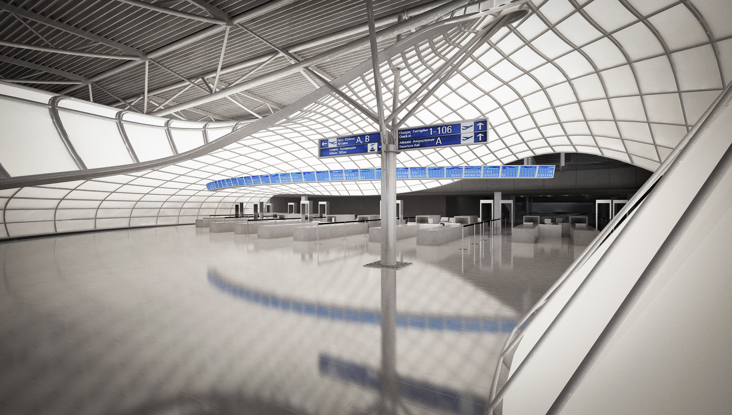 Dimitra Chrona Athens International Airport Eleftherios Venizelos schema design athens international airport eleftherios venizelos aia 3D architectural Visualization 3