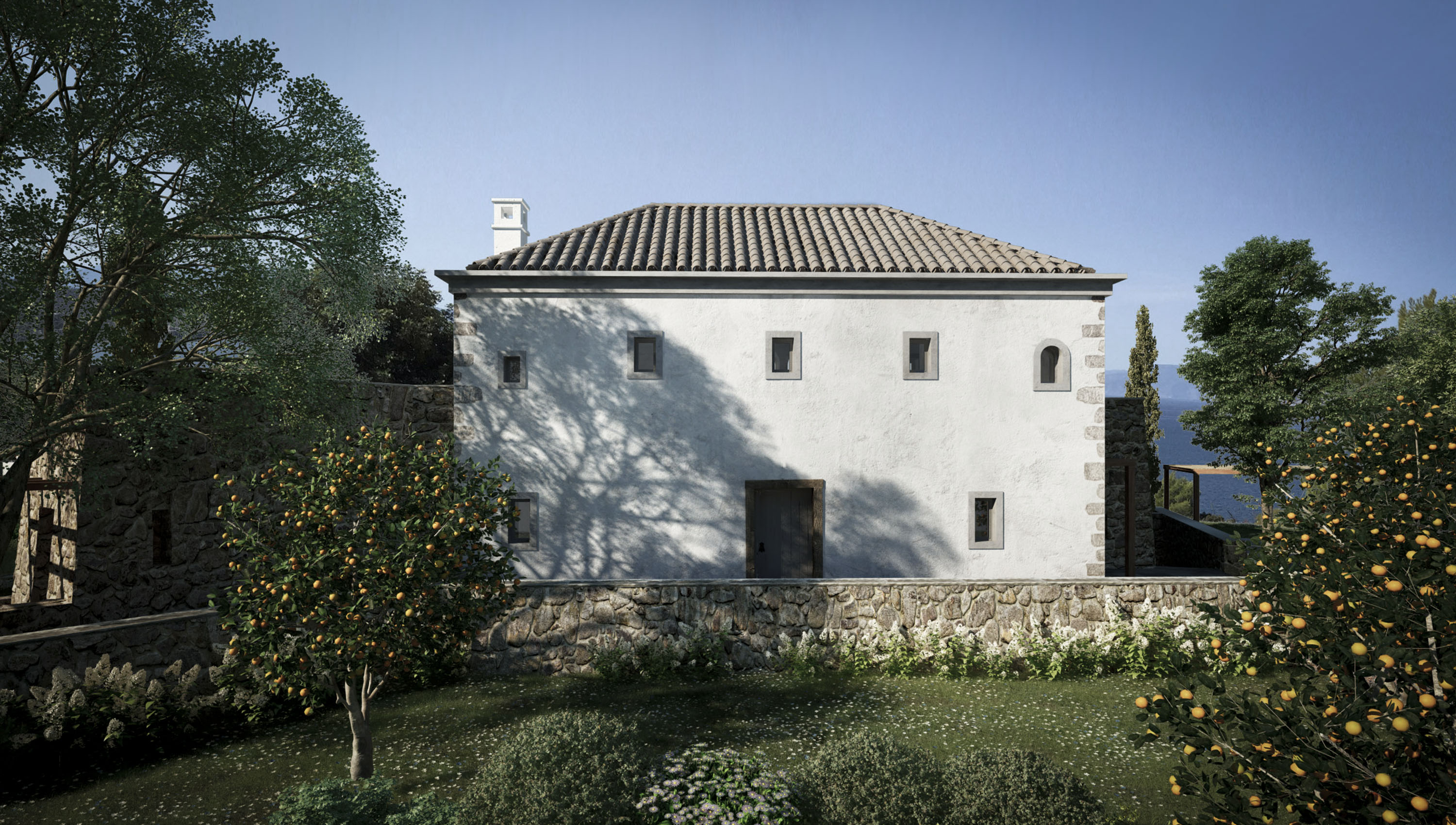 Dimitra Chrona Cottage in Argolida schema design argolida cottage 3D architectural Visualization 4