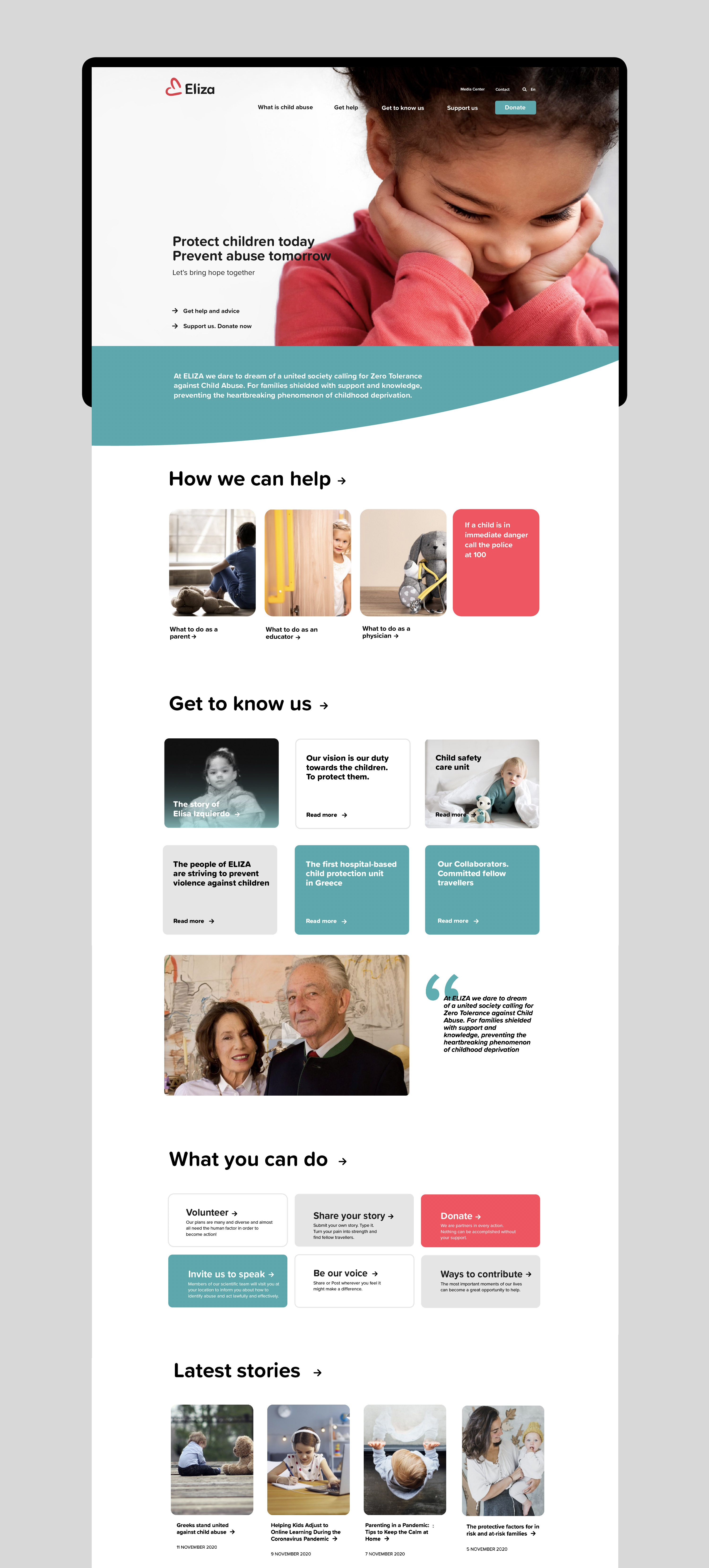 Dimitra Chrona ELIZA Society Website schema design eliza prevention child abuse digital website 3