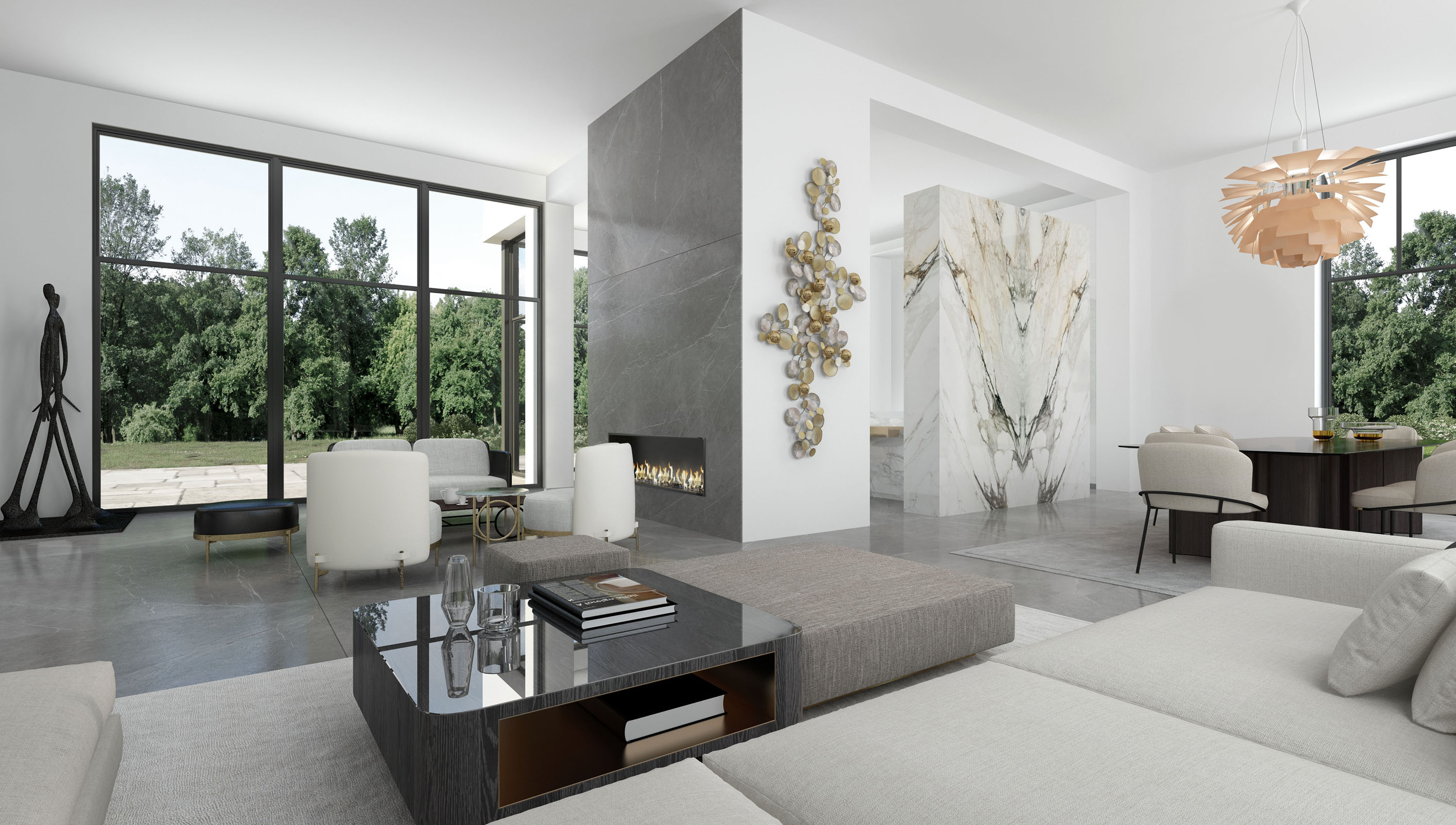 Dimitra Chrona Residence in the Town of Mont Royal Montreal schema design Residence Town Mont Royal Montreal Interior Design 3D Visualization 1