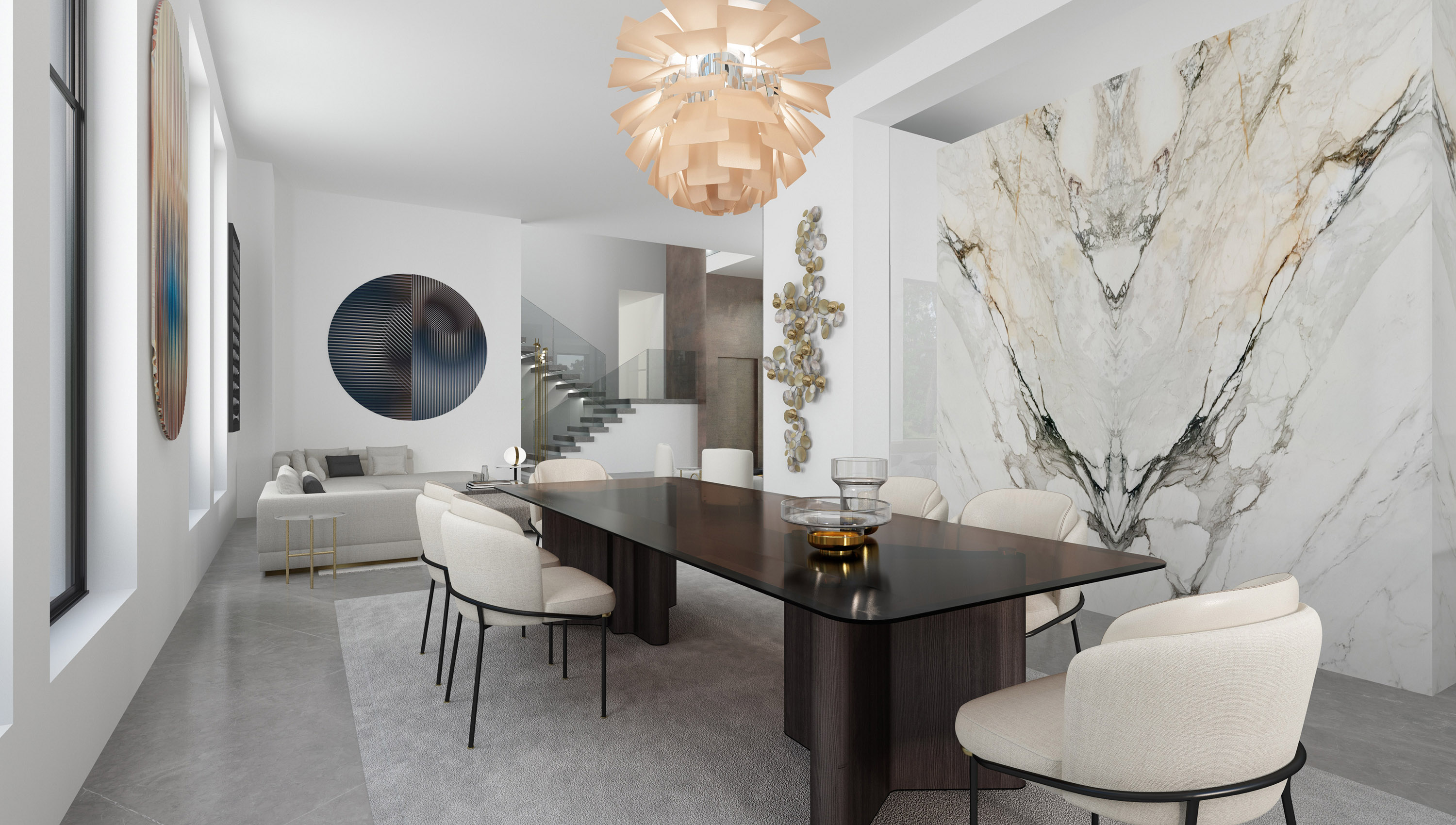 Dimitra Chrona Residence in the Town of Mont Royal Montreal schema design Residence Town Mont Royal Montreal Interior Design 3D Visualization 4