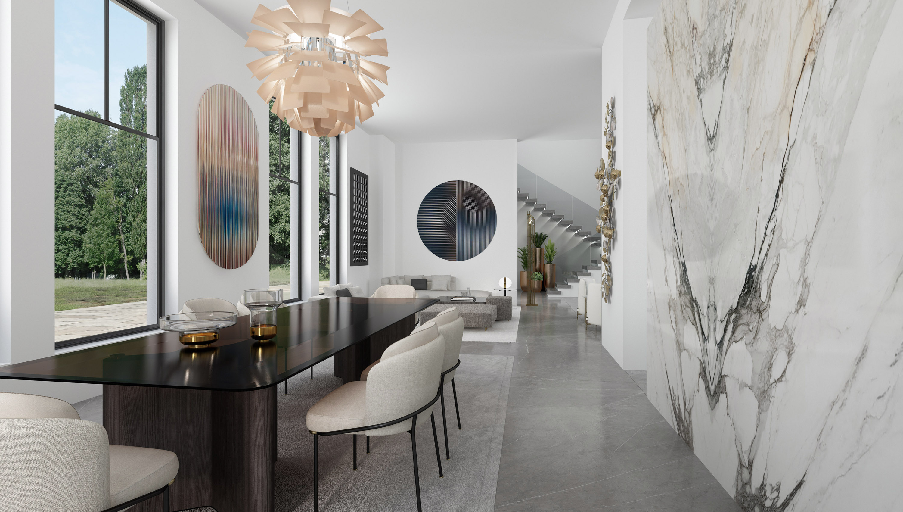 Dimitra Chrona Residence in the Town of Mont Royal Montreal schema design Residence Town Mont Royal Montreal Interior Design 3D Visualization 5